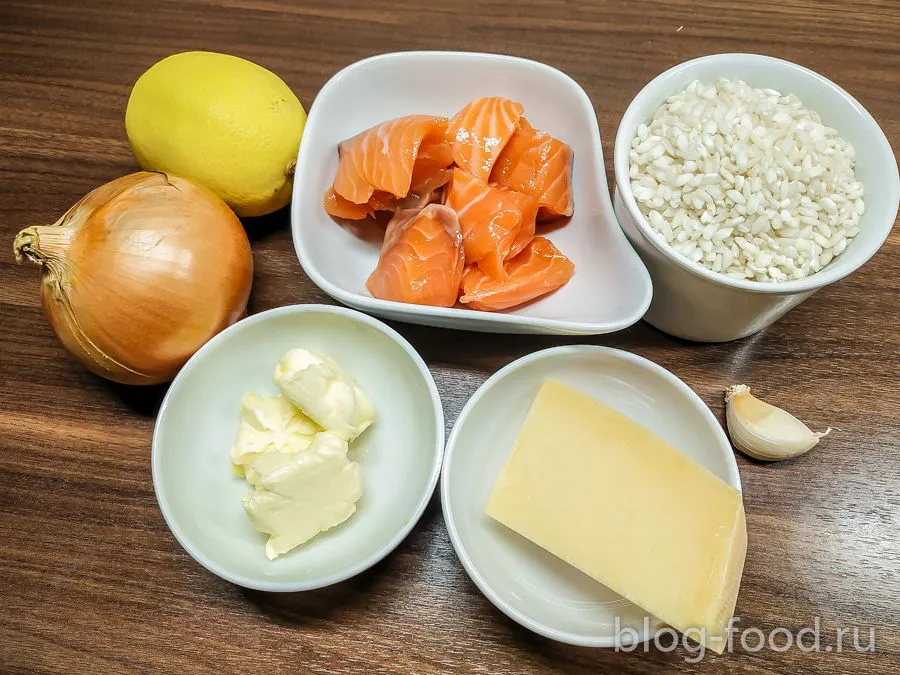 Risotto with salmon