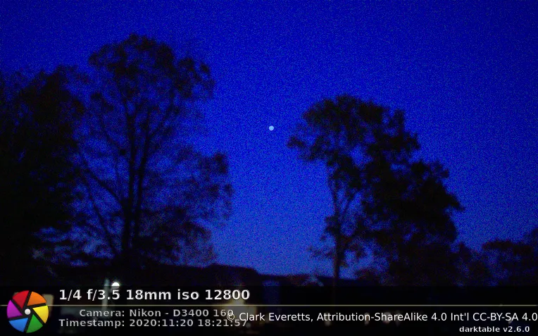 ISS a few seconds before disappearing behind the Earth's shadow