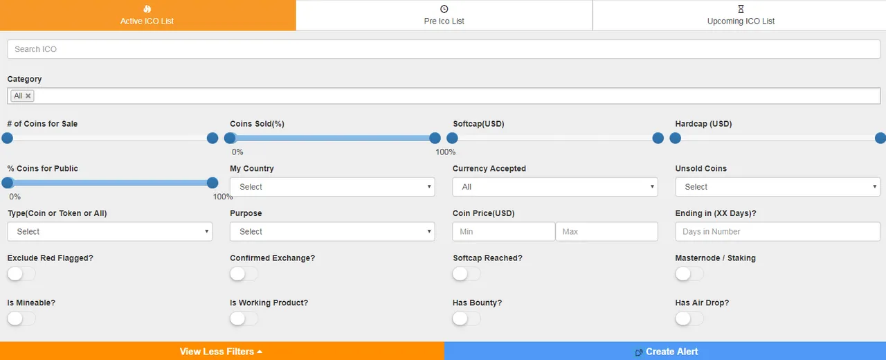 ICO Filter Tool