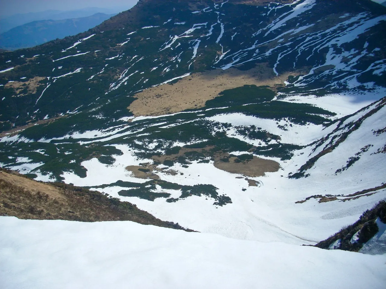 There is still a lot of snow in the mountains