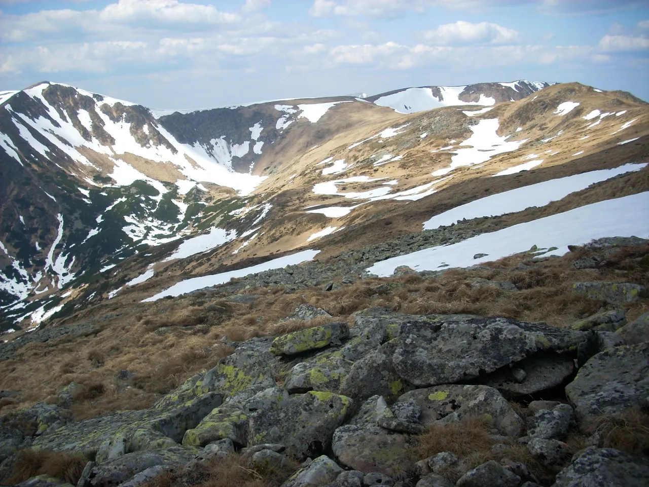 Rocks and snow