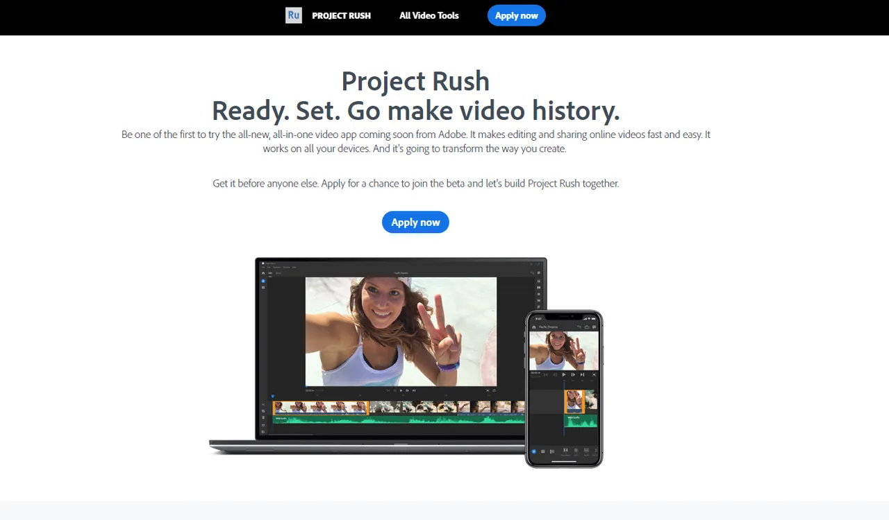 Proyect Rush. Editor de vídeo BETA