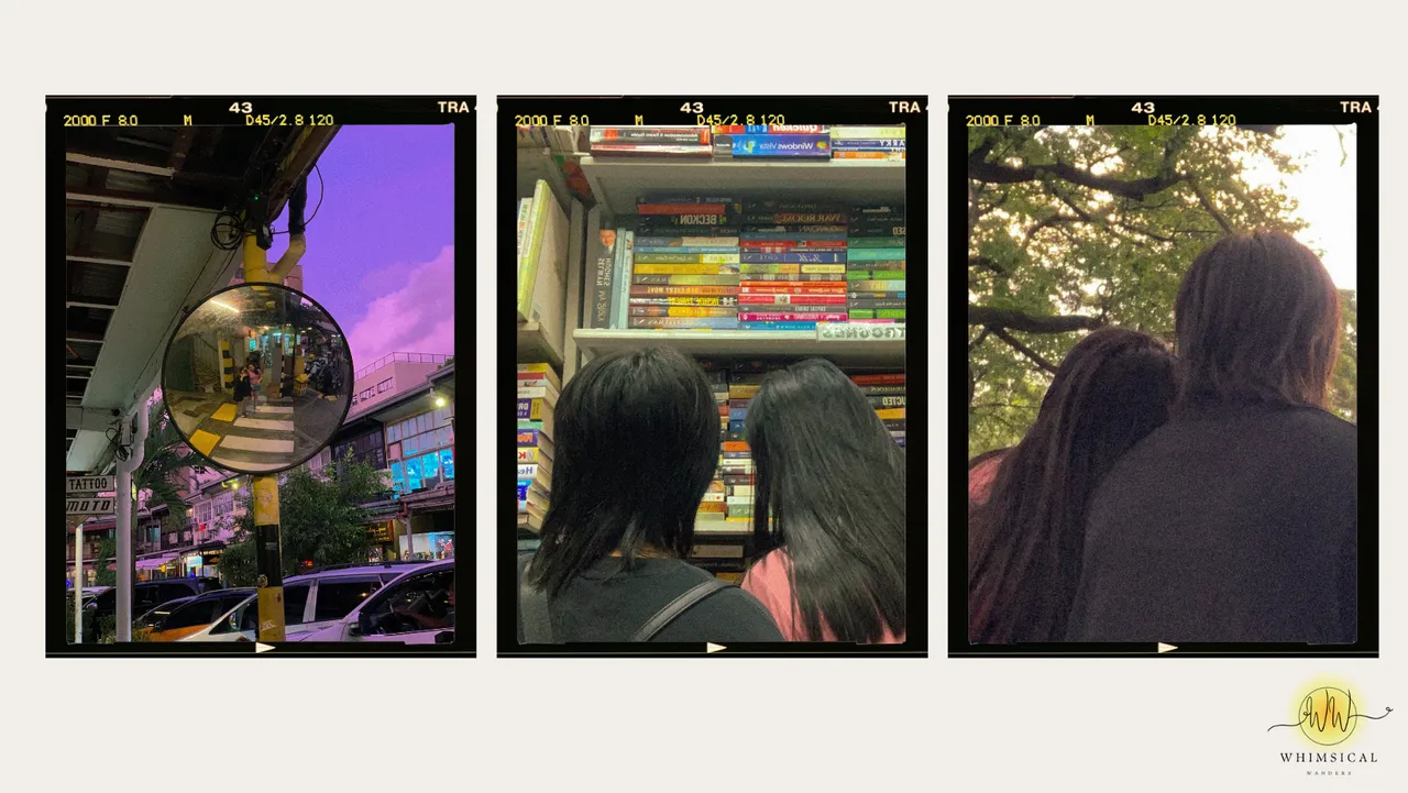 Picture to the left was taken in Cubao Expo; in the middle is a photograph in a local bookstore; and the picture to the right is captured in UP Diliman’s Sunken Garden