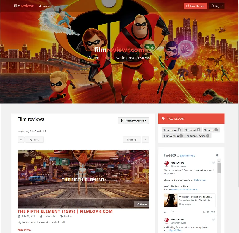 filmreviewr.com home page