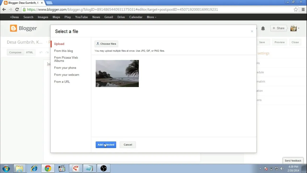 Uploading figure on post