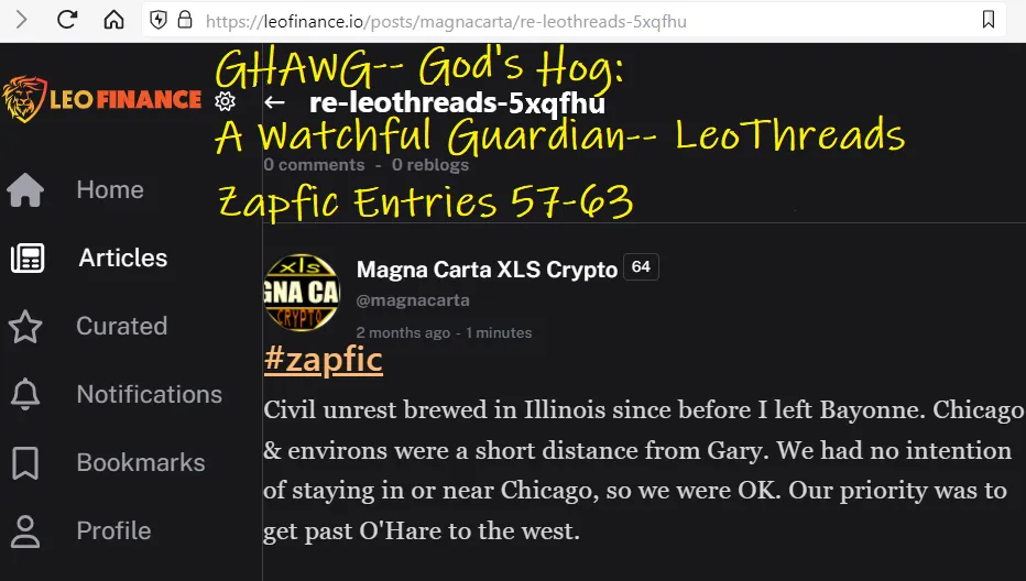 GHAWG-- God's Hog: A Watchful Guardian-- LeoThreads Zapfic Entries 57-63