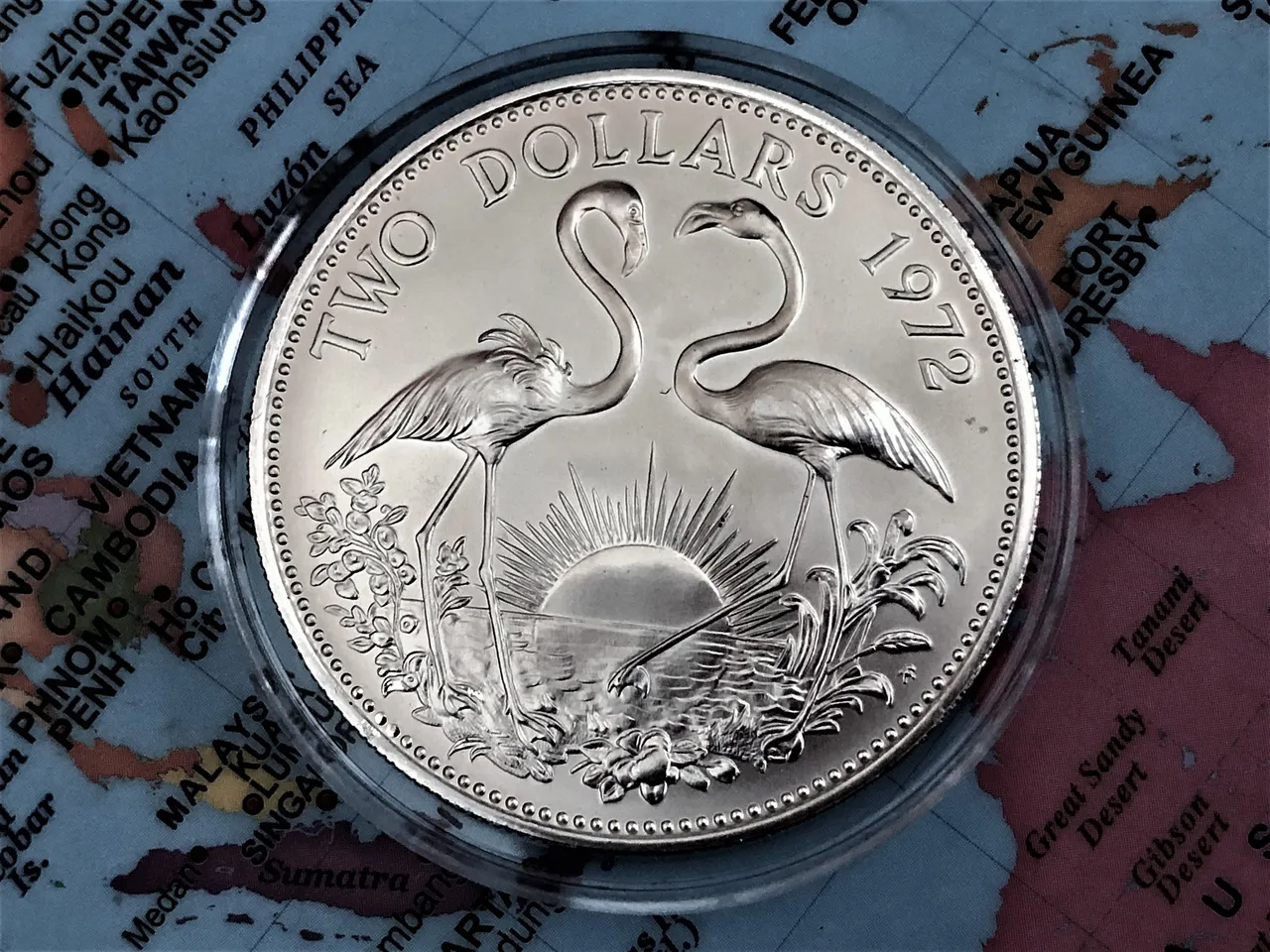 1972 Bahamas Two Dollars Coin - Flamingo