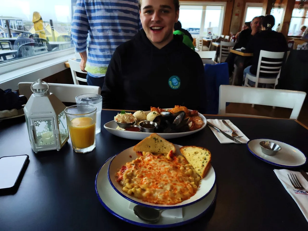 Fantastic seafood platter and lobster pasta