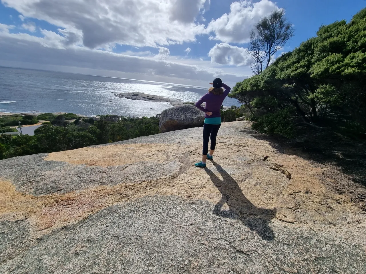 I swear I was shading my eyes from the sun and not posing for this photo. Haha. But still, cool view, hey? (I also love how much fun my shadow seems to be having! Hehe)