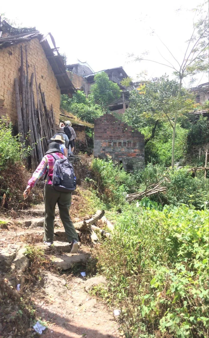 The entrance of the village. We walked up to the village.