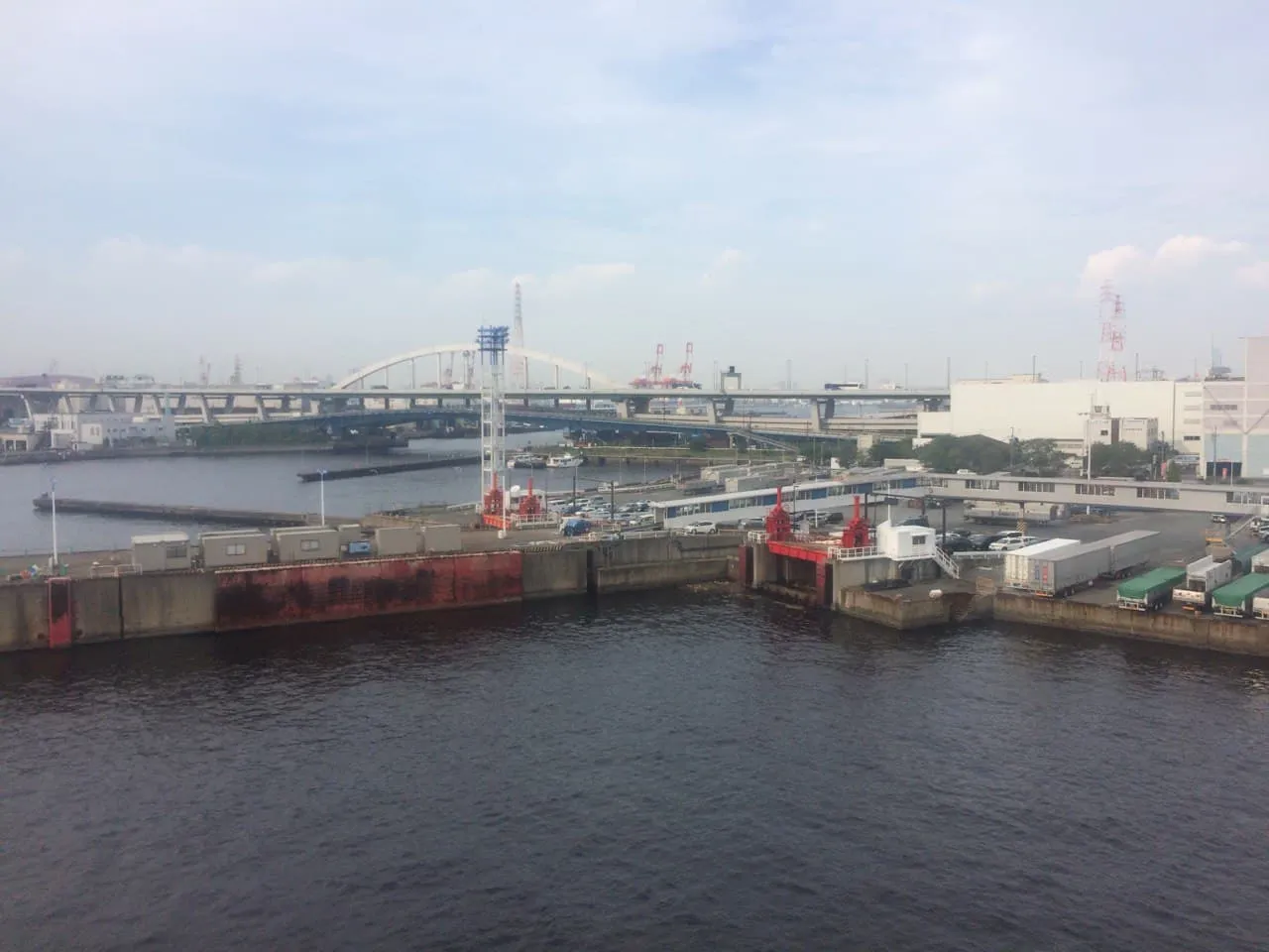 Osaka bay where we took a ship to Moji, Kyushu island