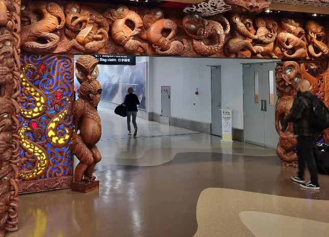 Auckland Airport welcome arch. Our first overseas trip since covid, so exciting to finally get some serious travel in.