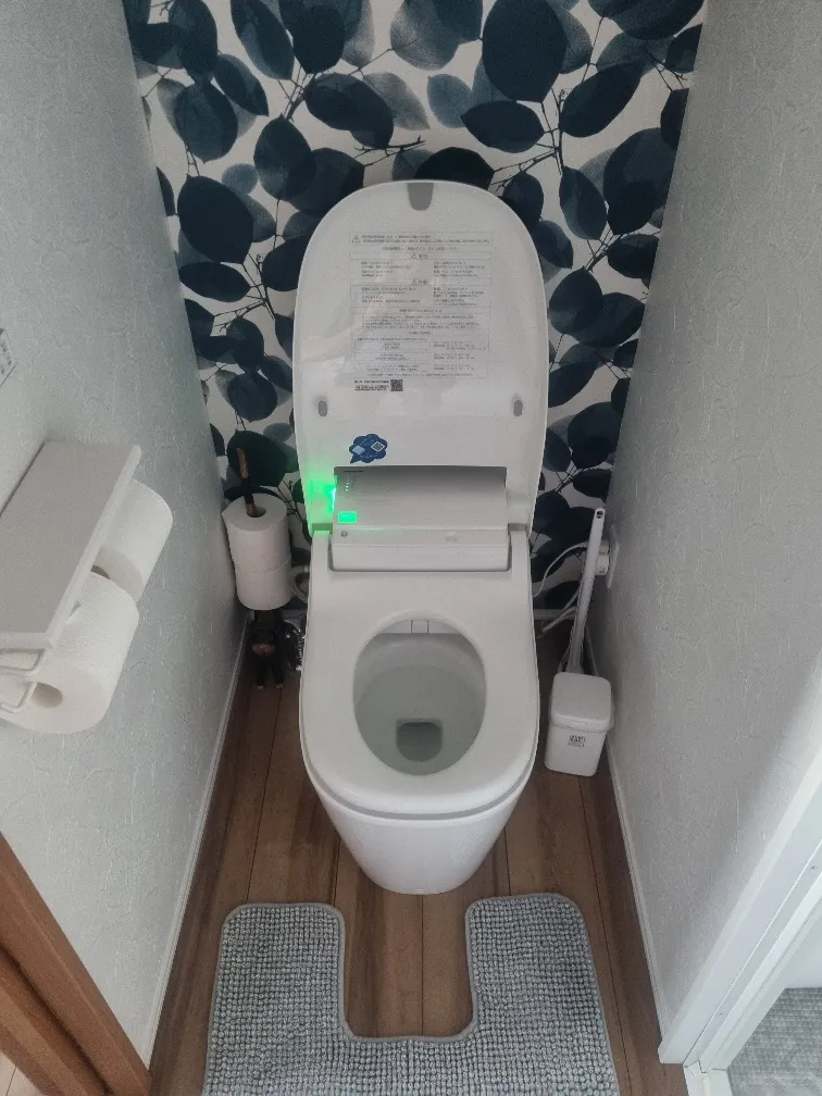 Automatic heated toilet.