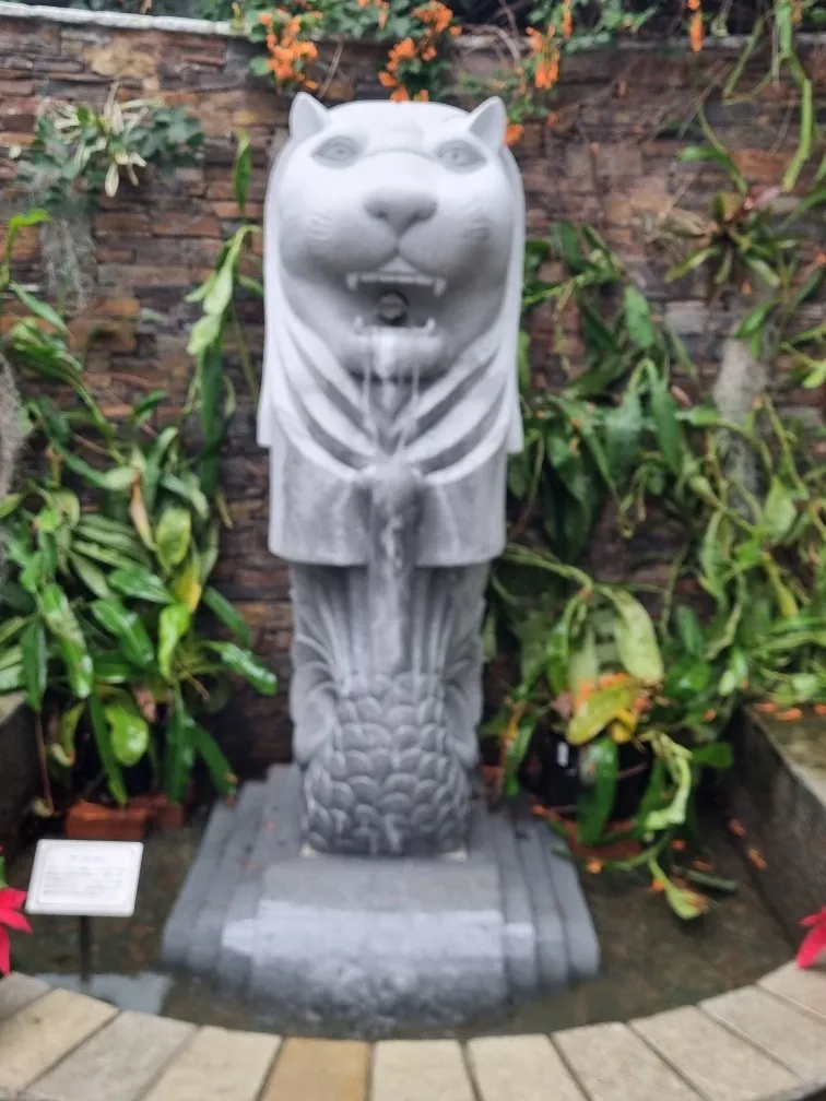 There is a friendship and sister relationship with the Singapore Botanic Garden. A replica miniature Merlion sat in the glass house as a symbol of the bond.