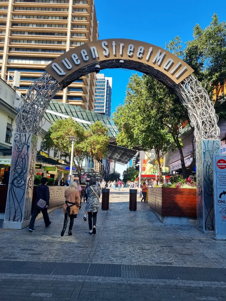 The Queens street Mall in the middle of town.