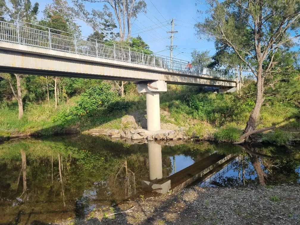 The course was two laps of a little bit of everything. A long a creek and under a bridge.