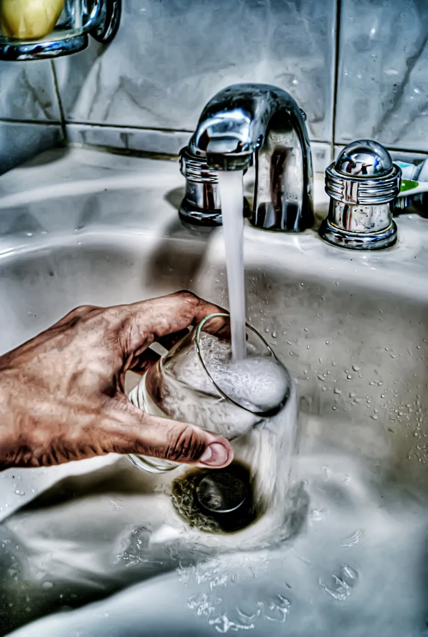 Hand with water