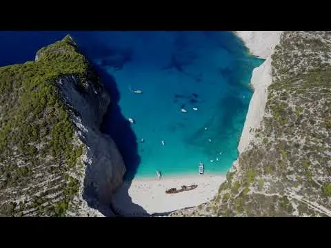 Zakynthos Shipwreck Beach - Navagio Beach aka Smugglers Cove - Drone Footage - License