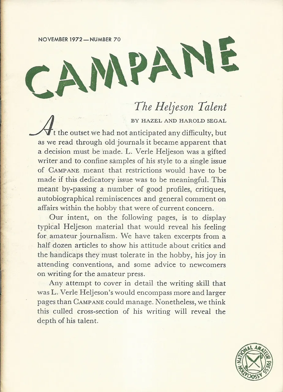 Campane - Number 70, November 1972 - Page 1.png