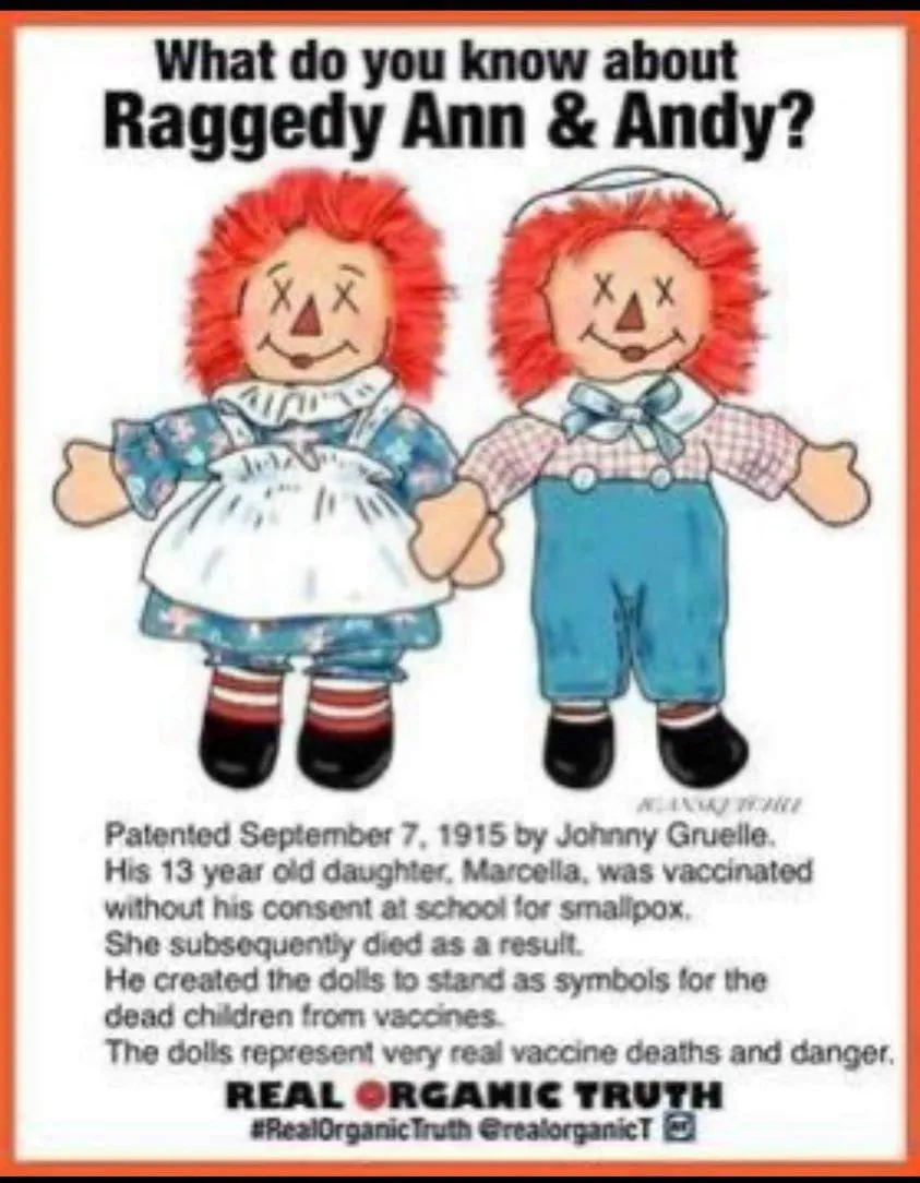 1915-09-15 - Raggedy Ann & Andy created Johnny Gruelle after his kids died from vaccines, dolls symbolized dead children..jpg