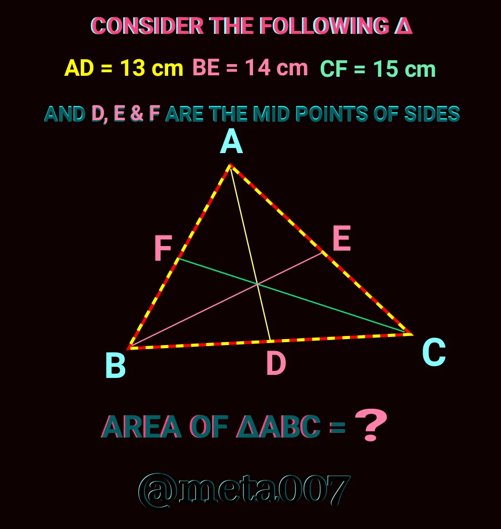 Finding Area of Triangle Only Lengths of Medians are Given