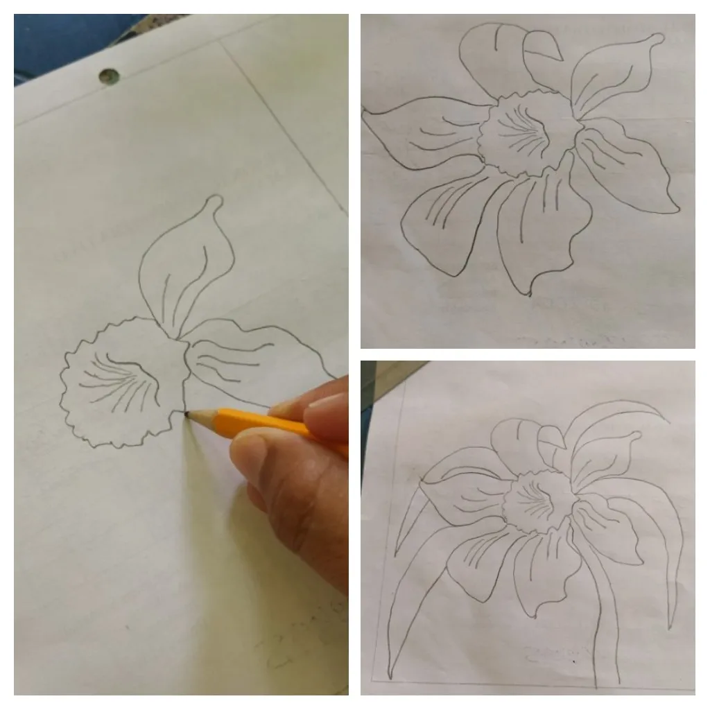 Dibujando la Orquídea y el Turpial, símbolos naturales