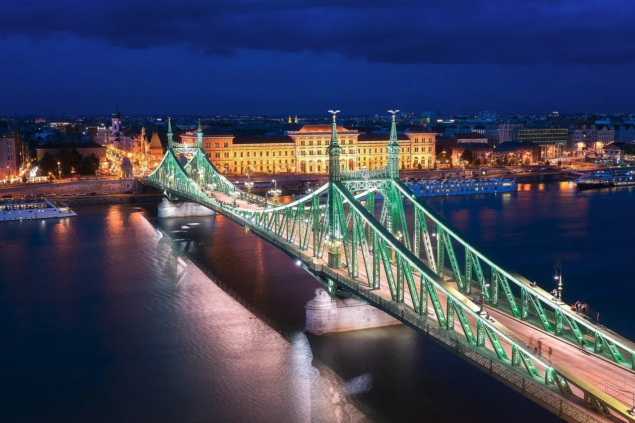 The Liberty Bridge as seen from Gellert Hill