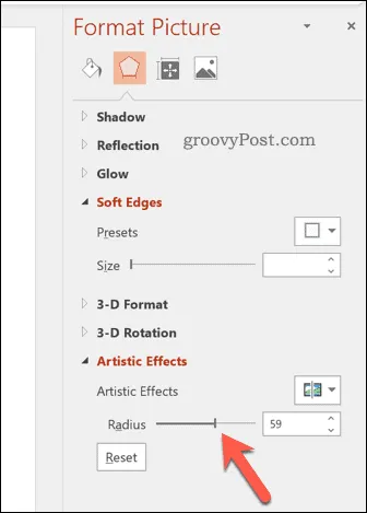 PowerPoint-Artistic-Effects-Radius-Option