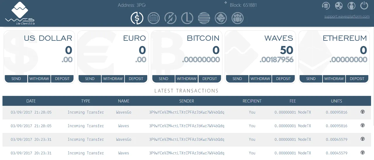 Waves WebWallet (c) 2017
