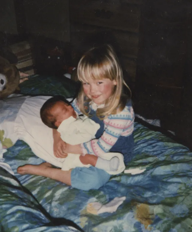 katie holding joey 1985 oatmeal l4oj ojawall joeyarnoldvn