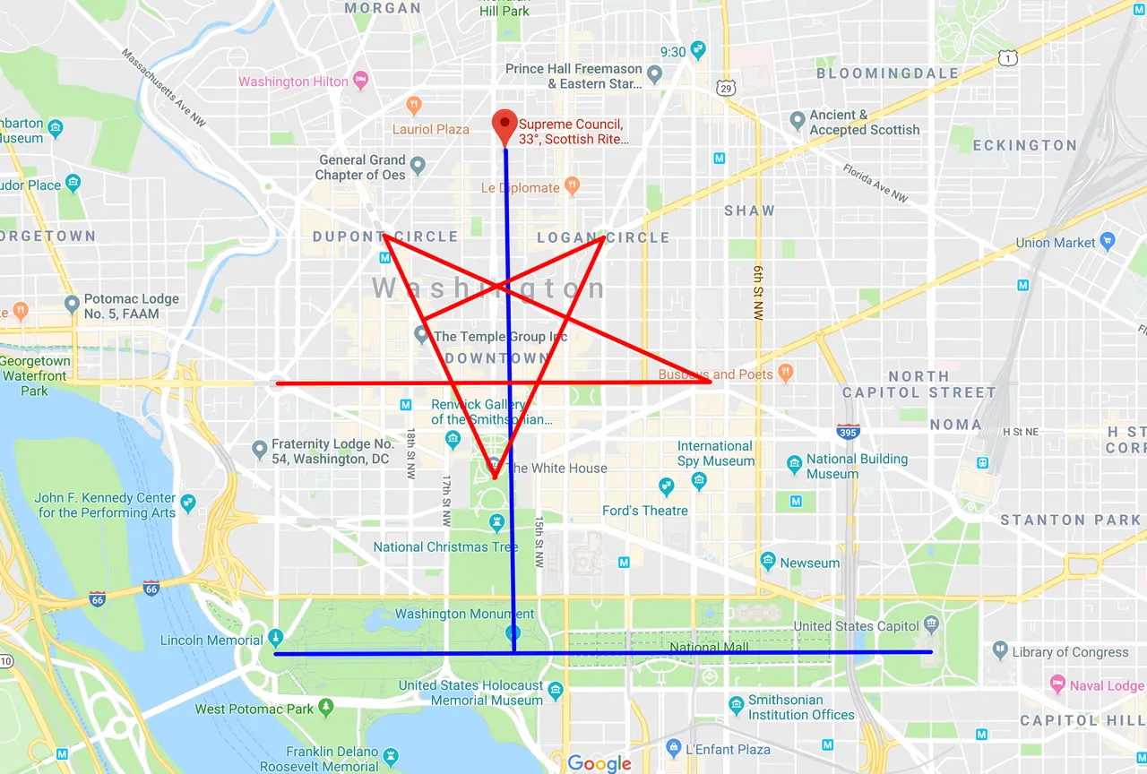 Supreme Council  33°  Scottish Rite Freemasonry  S J    Google Maps 2.png