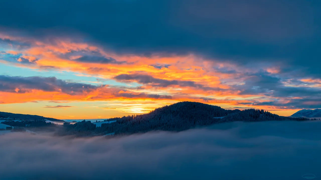 Sunrise in Winter in Diex, Sun Village in Carinthia