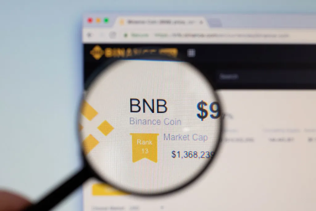 Binance Coin (BNB) under a magnifying glass.