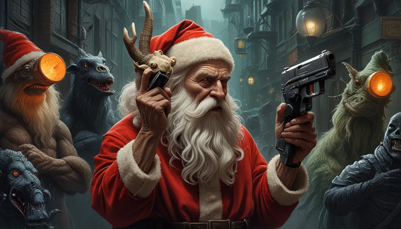 SANTA PULLS A GUN