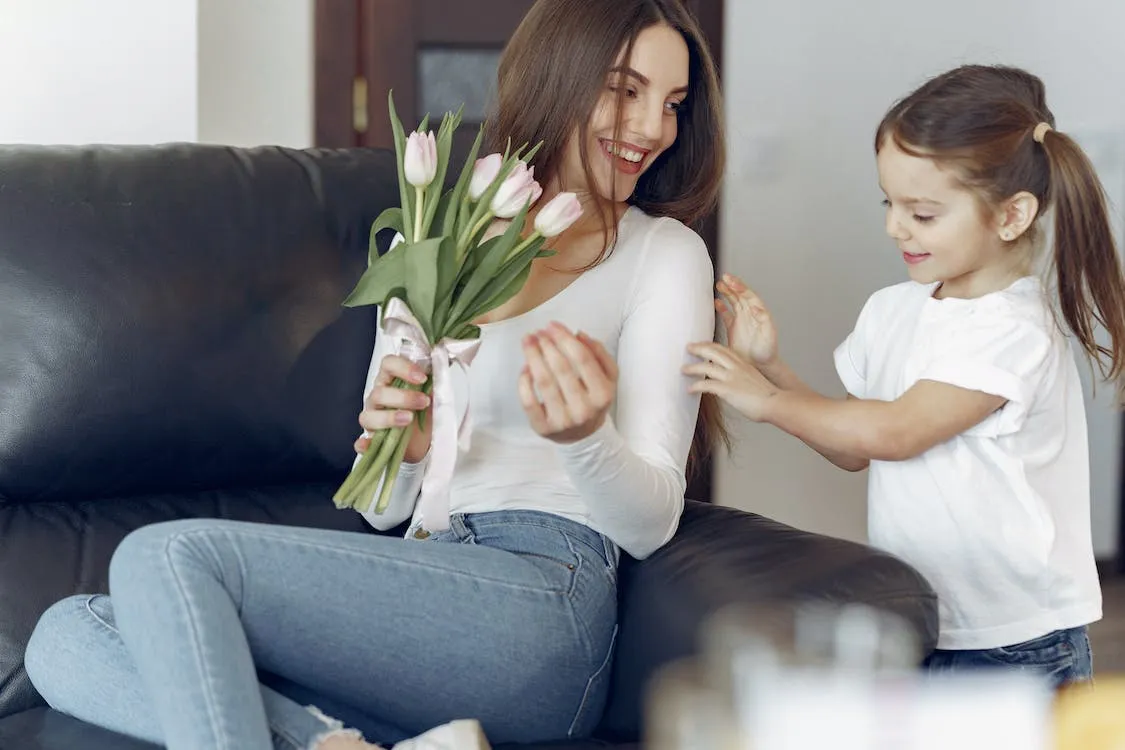 Happy mother and daughter