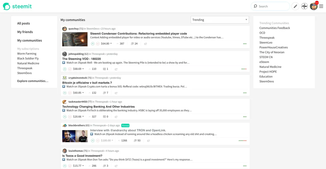 Communities on Steemit.com