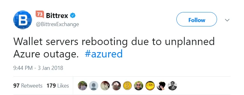 2018-01-03 21_58_06-Bittrex on Twitter_ _Wallet servers rebooting due to unplanned Azure outage. #az.png