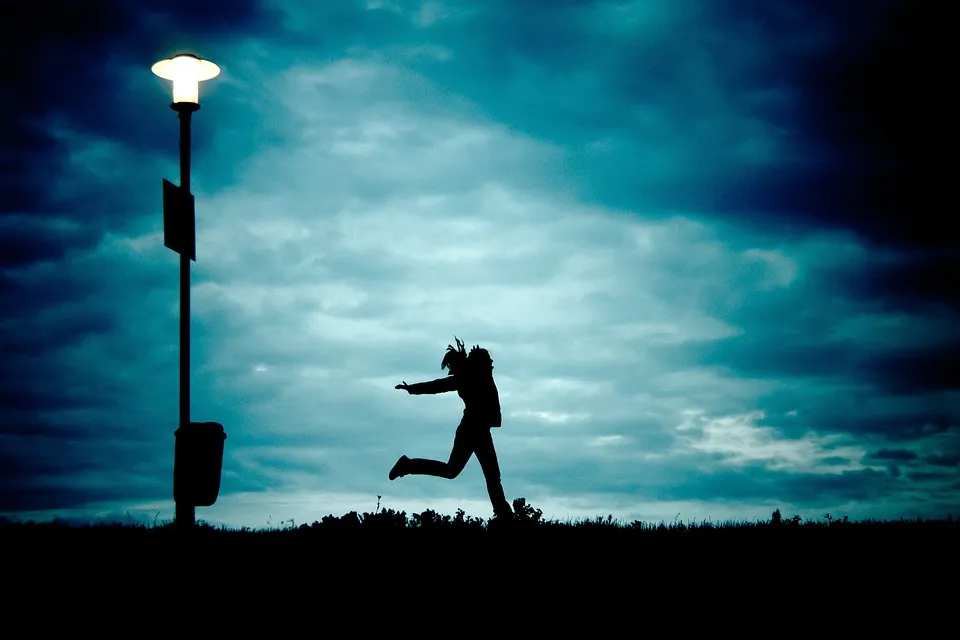 Girl, At Night, Running, Cloud, Silhouette, Freedom