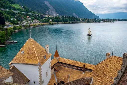 Castle, Lake, Sailboat, Roofing