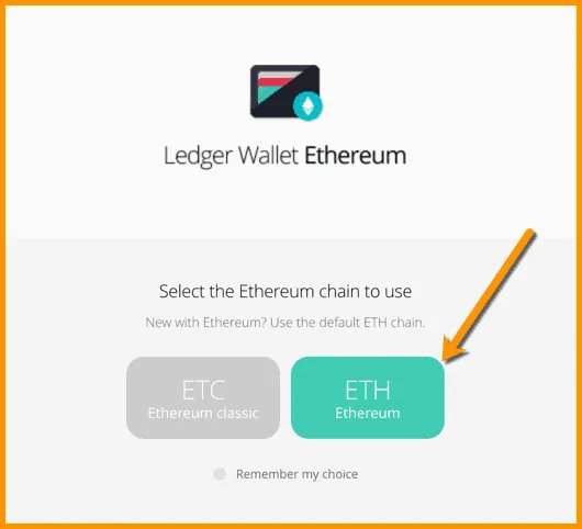 ETH on Ledger device