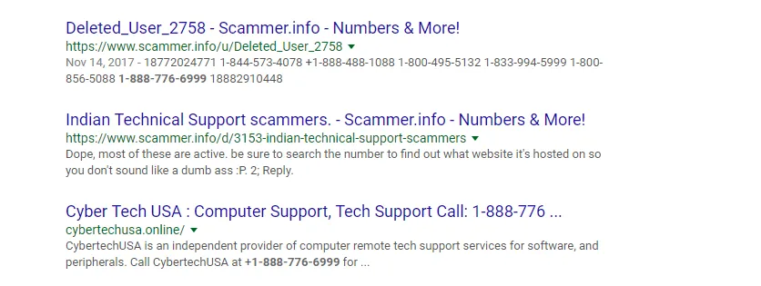 Apple Care scam web results