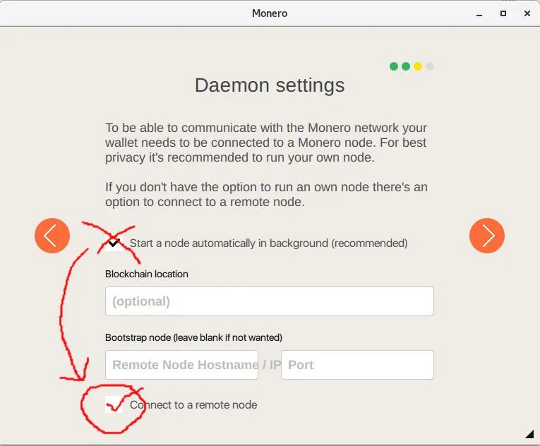Connect to a remote node Screenshot
