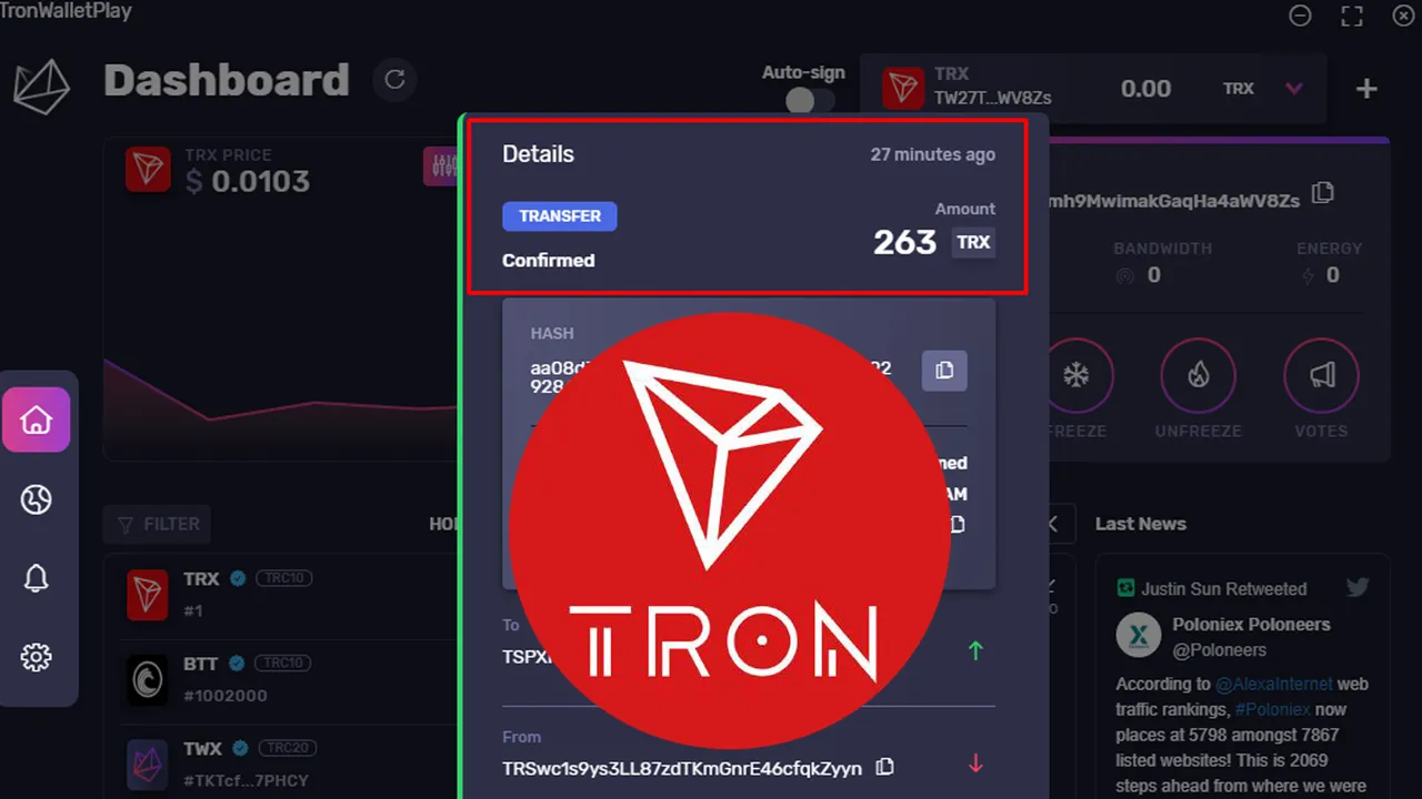 HowTo Check Transaction Desktop Tron walle byCrypto wallets infot.jpg