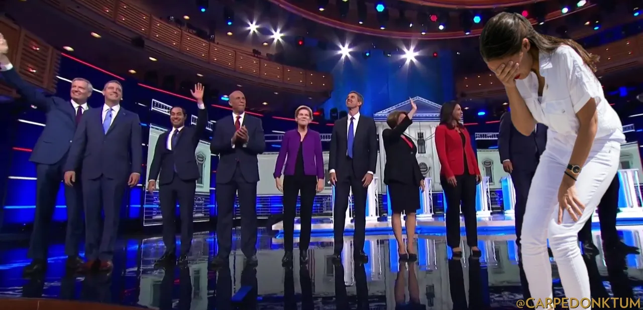 AOC Cry Over Dem Debates 2019.jpeg