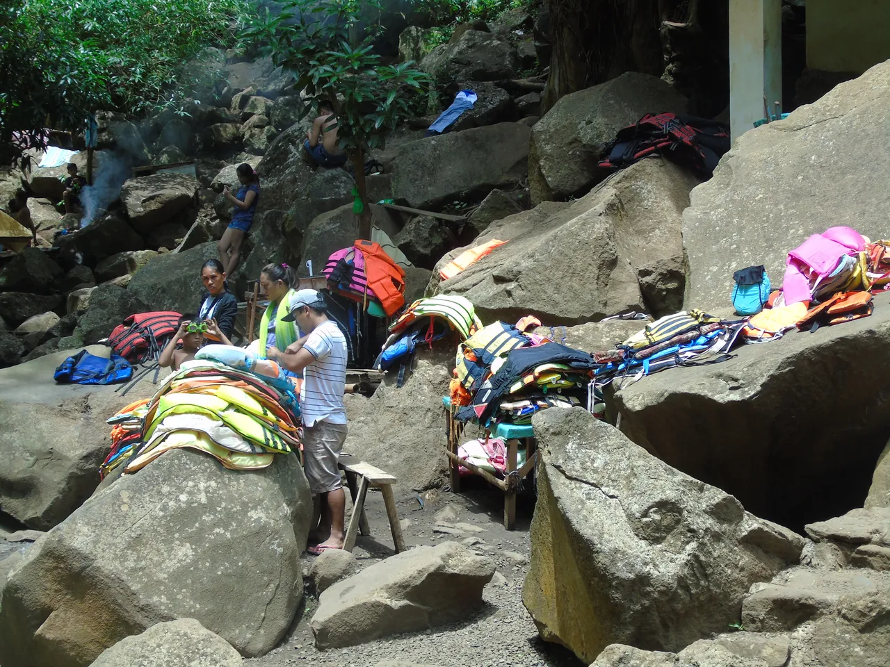 Assorted life jackets on display.JPG