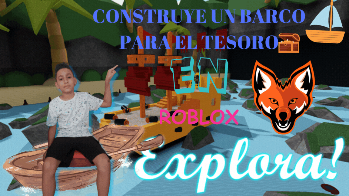 Jugando construye un barco para el tesoro  en roblox .gif