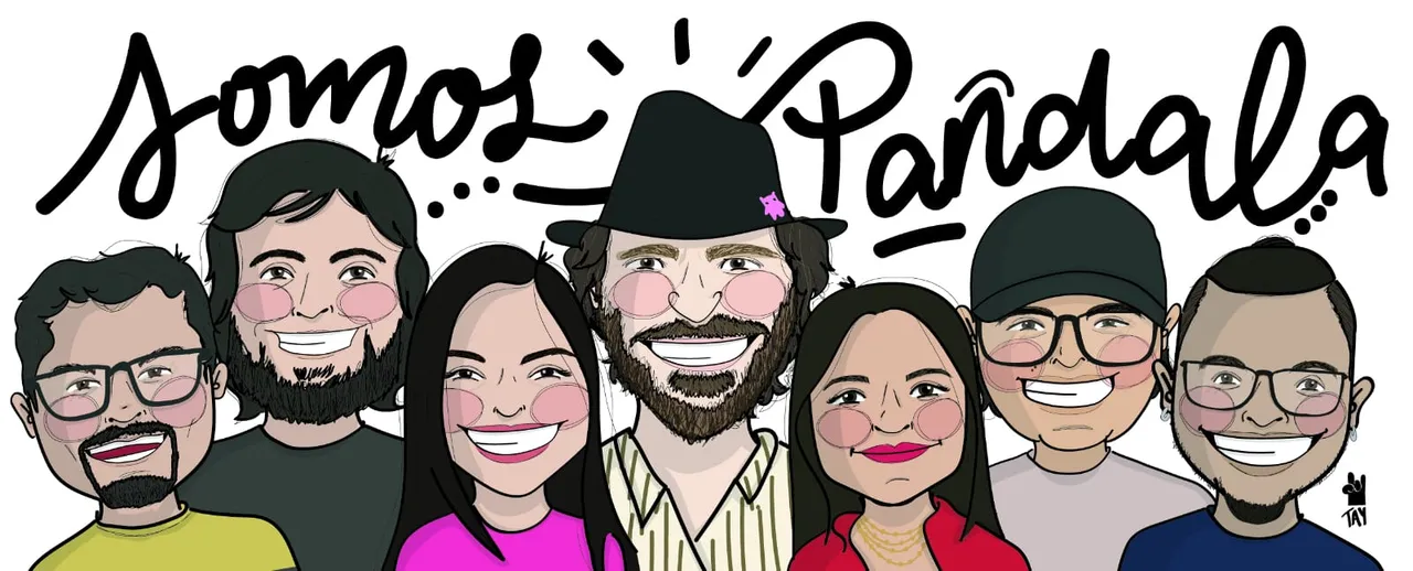 The team as comic-stlye-artwork which I had made to print on cups for all of them.