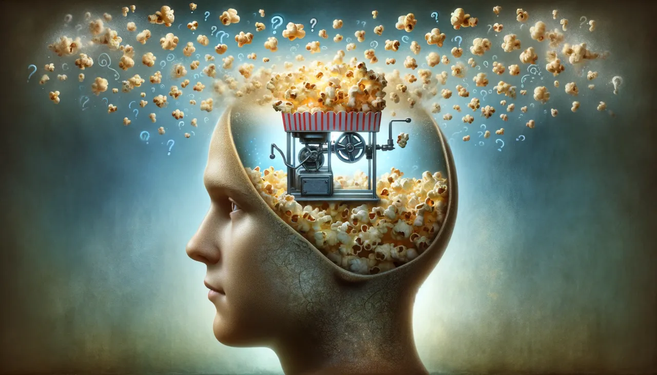 DALL·E 2024-02-08 11.44.15 - Envision a person with a semi-transparent cranium, inside of which sits a smaller, intricately detailed popcorn machine. This unique machine is active.png