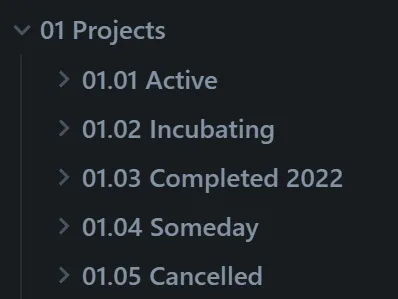 OBS - Three Ways to Keep a Project List in Obsidian - Project Folders.png