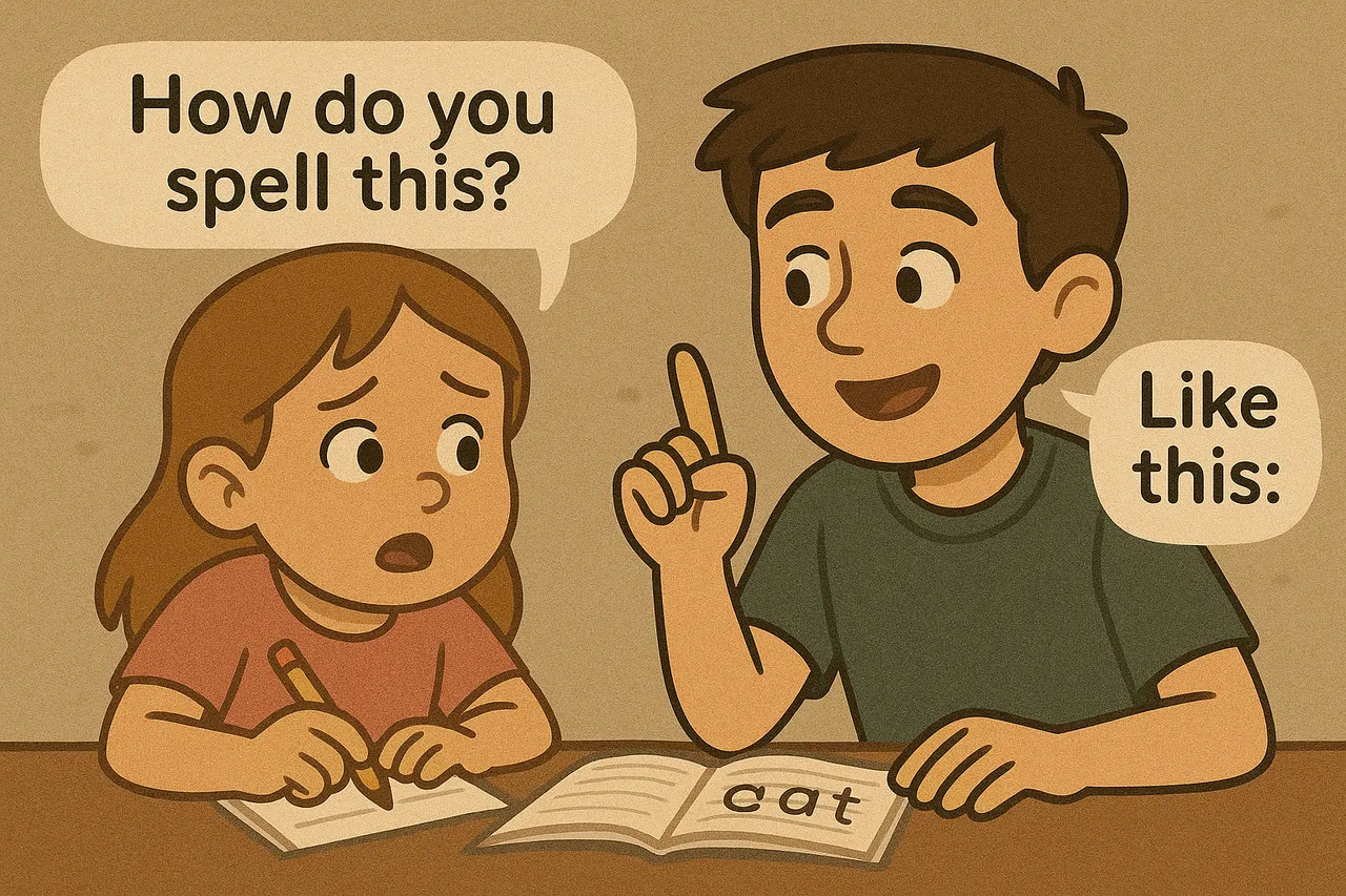 Irmão e irmã aprendendo a escrever.png